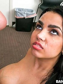 Latina's 1st porno and facial